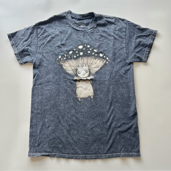 Womens Medium Stephanie Bayles mushroom guy graphic art shirt - Picture 1 of 4
